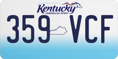 KY license plate 359VCF