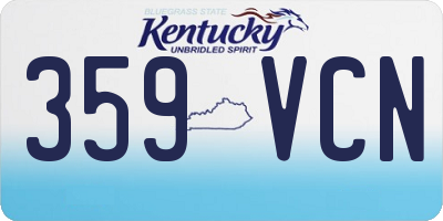 KY license plate 359VCN