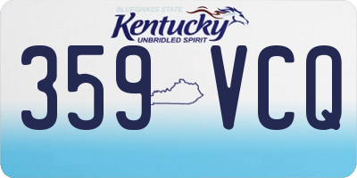 KY license plate 359VCQ