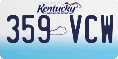 KY license plate 359VCW
