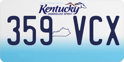 KY license plate 359VCX