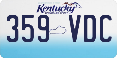 KY license plate 359VDC