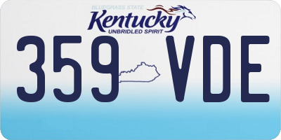 KY license plate 359VDE