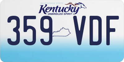 KY license plate 359VDF