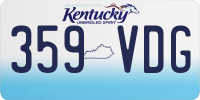 KY license plate 359VDG