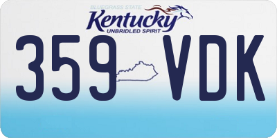 KY license plate 359VDK