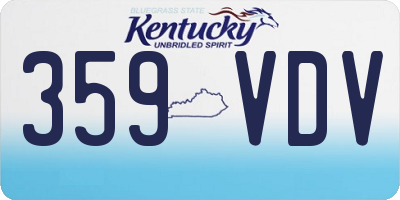 KY license plate 359VDV