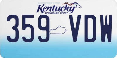 KY license plate 359VDW