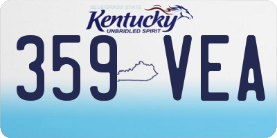 KY license plate 359VEA