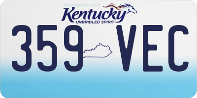 KY license plate 359VEC