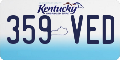 KY license plate 359VED