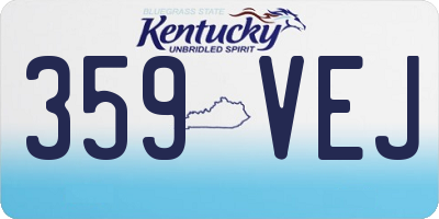 KY license plate 359VEJ