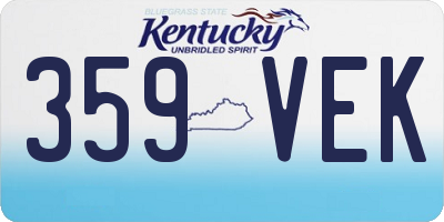 KY license plate 359VEK
