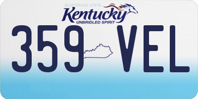KY license plate 359VEL