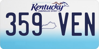 KY license plate 359VEN