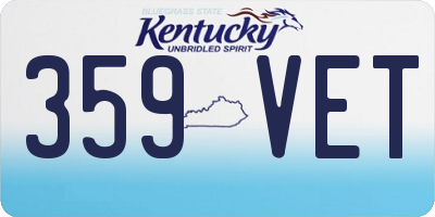 KY license plate 359VET