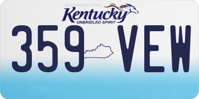 KY license plate 359VEW