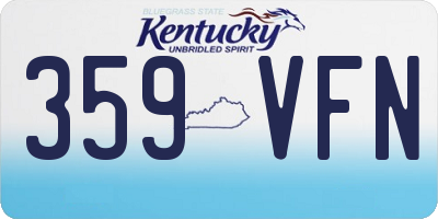 KY license plate 359VFN