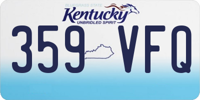 KY license plate 359VFQ