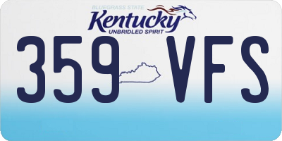 KY license plate 359VFS
