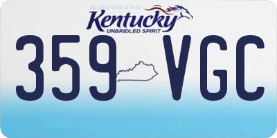 KY license plate 359VGC