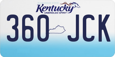 KY license plate 360JCK