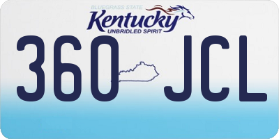 KY license plate 360JCL