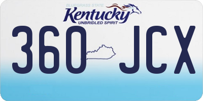 KY license plate 360JCX