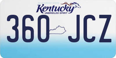 KY license plate 360JCZ