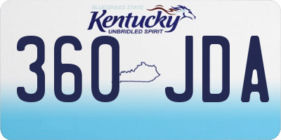 KY license plate 360JDA