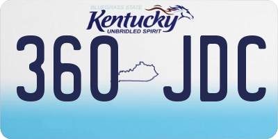 KY license plate 360JDC