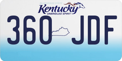 KY license plate 360JDF