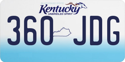 KY license plate 360JDG