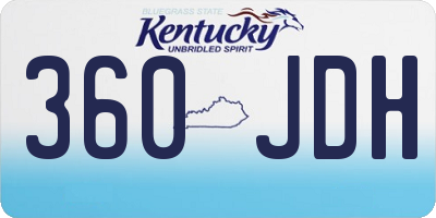 KY license plate 360JDH