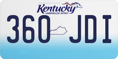 KY license plate 360JDI