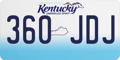 KY license plate 360JDJ
