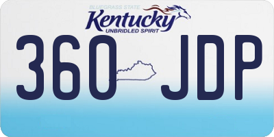 KY license plate 360JDP