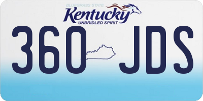 KY license plate 360JDS