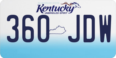 KY license plate 360JDW