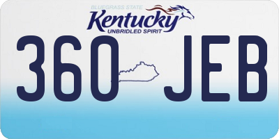 KY license plate 360JEB