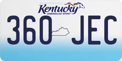 KY license plate 360JEC