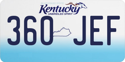 KY license plate 360JEF