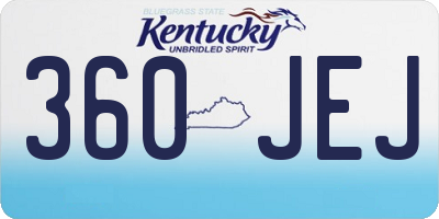 KY license plate 360JEJ
