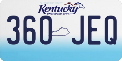 KY license plate 360JEQ