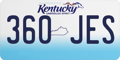 KY license plate 360JES