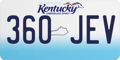 KY license plate 360JEV