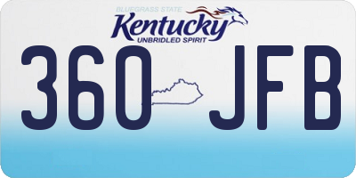 KY license plate 360JFB