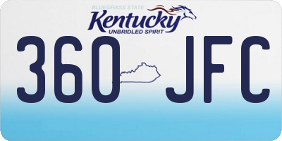 KY license plate 360JFC
