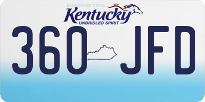 KY license plate 360JFD