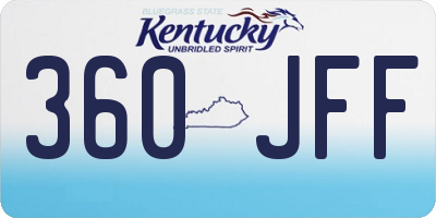 KY license plate 360JFF